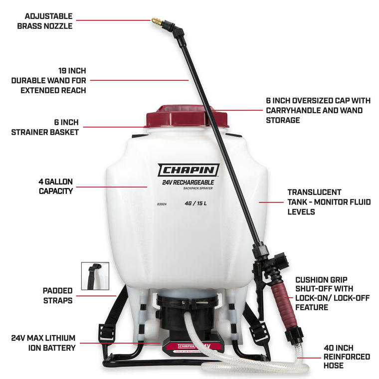 BLACK+DECKER Battery Powered 4-Gallon Backpack Sprayer,  Battery and Charger Included : Patio, Lawn & Garden