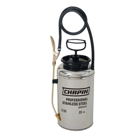 Chapin 1739: 2-gallon Industrial Stainless Steel Tank Sprayer with Brass Adjustable Nozzle - Chapin International