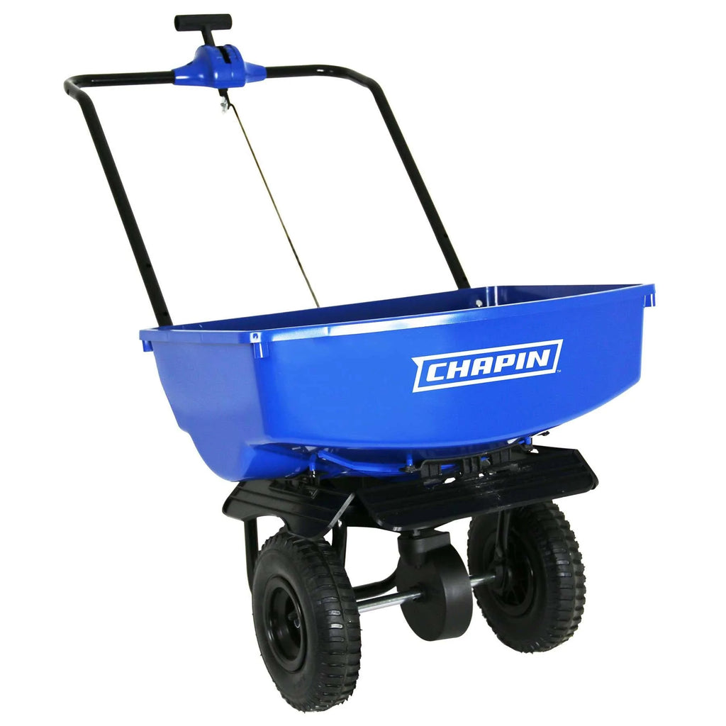 Chapin 8003A: 70-pound Residential Broadcast Salt Spreader with Baffles - Chapin International
